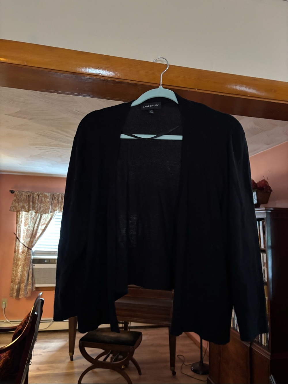 Lane Bryant Black Open-Front Cardigan Sweater